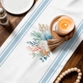 thumbnail image 2 of Blue Coastal Cotton Linen Table Runner for Dining Kitchen, Nautical Starfish Eucalyptus Leaf Coral Striped Wedding Outdoor Party Tablerunners, Dresser Scarf Coffee Tablecloth Runners 13x70 Inches, 2 of 9