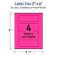 thumbnail image 6 of Avery Printable Rectangle Labels, Neon Magenta, 2" x 6", 80ct, 6 of 11