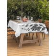 thumbnail image 4 of 60x102 Inch Outdoor Tablecloth with Umbrella Hole Zipper Rectangle Grey Leaves Rectangular Tablecloths Outside Waterproof Summer Botanical Patio Table Cloth Cover for Picnic Party, 4 of 8