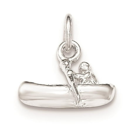 925 Sterling Silver Polished 3-D Man Rowing Boat Charm Pendant