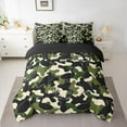 thumbnail image 2 of Feelyou Green Camouflage Teens Bedding Comforter Set 7 Pieces, Hunting Duck Deer Full Bedding Set, Rustic Jungle Wildlife Reversible Fitted Sheet Flat Sheet, Luxury Bedroom Decor, 2 of 8