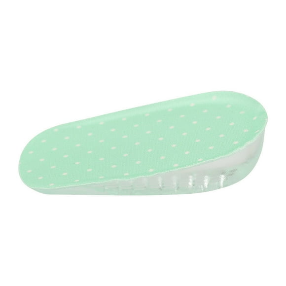 Gel de Silicone Adhésif Augmentation de la hauteur Semelles intérieures Chaussures de soutien Coussinets de talon Arche orthopédique du pied(2.5cm-Points vert clair)