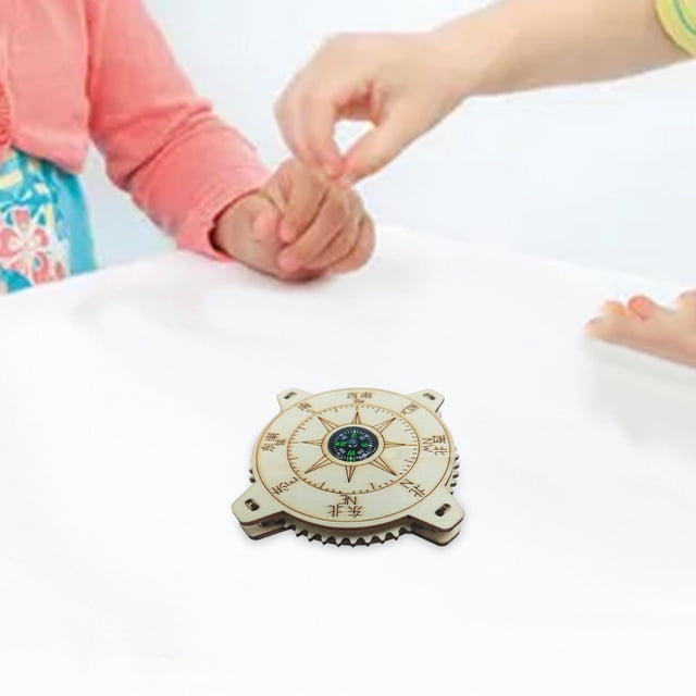 Juego de brújula de madera Hugo kit educativo DIY para niños 8,6 cm x 8,6 cm