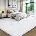 thumbnail image 3 of KIXINWA 5x7 Washable Large Area Rug for Living Room, Fluffy Shag Rug for Bedroom, Ultra Soft Plush Non Slip Carpet for Indoor Floor Bedside Nursery Kids Girls Room Dorm, Home Decor Aesthetic, White, 3 of 5