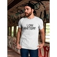 thumbnail image 2 of Low Battery Run For Help Men White T-Shirt, Male Medium, 2 of 4