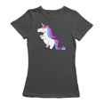 thumbnail image 1 of Poop Unicorn Women's Charcoal T-shirt, 1 of 1