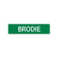thumbnail image 1 of Brodie Boys Children Name Letter Indoor Outdoor Unique Printed Label Wall Plaque Decoration Aluminum Metal Sign 4"x18", 1 of 1
