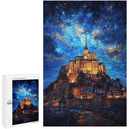 Marpieviii Puzzles for Adults 1000 Pieces Edinburgh Castle Home Decor Unique Wooden Jigsaw Puzzles for Adults