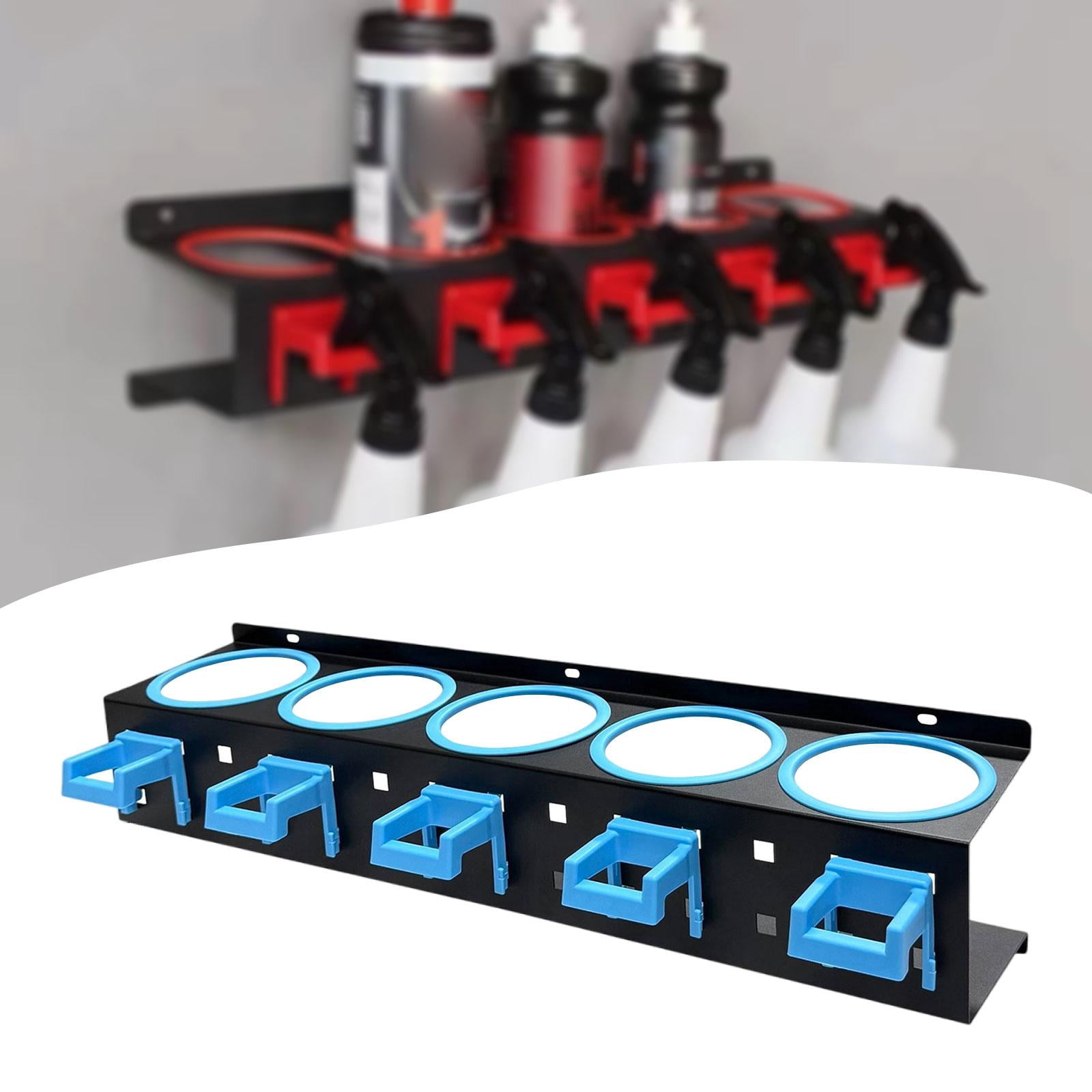 QSTDGVPW Spray Bottle Holder Car Wash Tool Organizer Simple Installation Multi Functional blue 5 holes