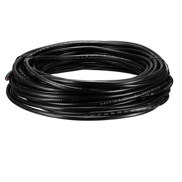 RVV Alambre Cable Extensión Cable Cobre Alambre 3 Conductores Eléctrico Núcleos 20M Largo Negro