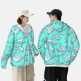 thumbnail image 6 of Daiia Seashell And Starfish UPF 50+ Sun Protection Hoodie Jacket Lightweight Long Sleeve Sun Shirt for Women Men with Pocket Hiking Outdoor-Medium, 6 of 9
