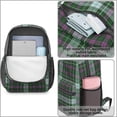 thumbnail image 4 of Green and Purple Checkered Pattern 17" School Backpacks for Teens,Waterproof Oxford Fabric,S-Shape Padded Straps for School,Travel,Hiking,Camping, 4 of 6