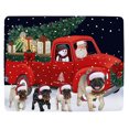 thumbnail image 2 of Livraison Express de Noël Couverture Camion Rouge Chiens Carlin BLNKT141918, 2 of 3