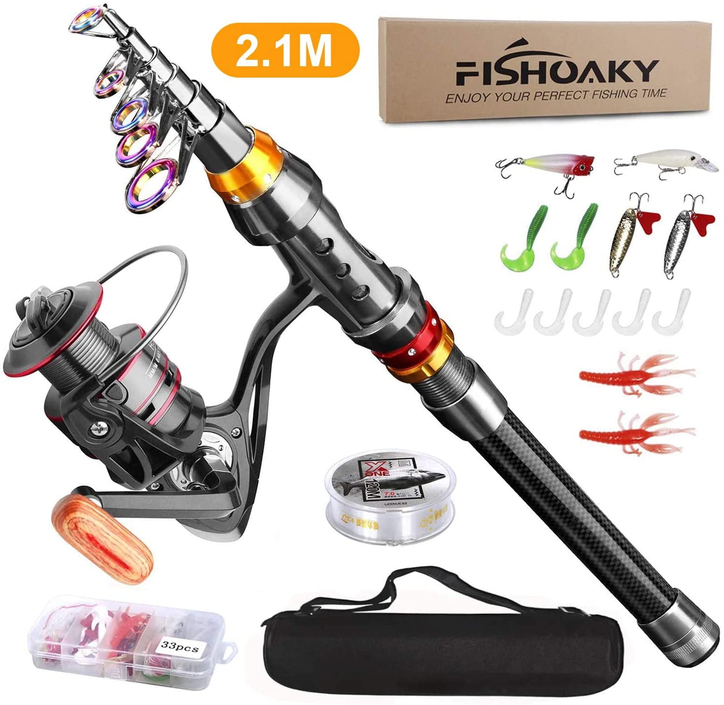 Spinning Fishing Rod Reel Set Combo Carbon Ultra Light Fishing Pole Tackle Tools