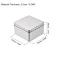 thumbnail image 2 of Metal Estaño Caja, 10uds 3.66" x 3.66" x 2.17" Rectangular Vacío Hojalata Almacenamiento Contenedores con Tapas, Plateado Tono, 2 of 5