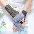 thumbnail image 4 of TISHITA Gants pour Femmes Demi-Doigt Gants Chauds Sans Doigts pour Course Sport Extérieur Cyclisme Gris Foncé, 4 of 7