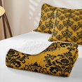 thumbnail image 4 of Erosebridal Golden Damask Floral Quilt King for Women Girls, Vintage Western Baroque King Coverlet Set, 3 Pieces, 4 of 7