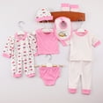 thumbnail image 2 of NIEWTR Preemie Baby Boy Girl Clothes Baby, 5-Piece Set ,-3 Months 5PCS Tops+Hat+Pants Set Baby +Bib+Sock Gifts Set, 2 of 7