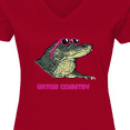 thumbnail image 4 of Inktastic Gator Country Sunny Gator in Pink Sunglasses Women's V-Neck T-Shirt, 4 of 5