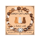 thumbnail image 2 of Pulsera de gato de piedra con imán negro, pulsera de gato atigrado naranja, pulsera de regalo para mujer loca con cabeza de gato plateada, 2 of 6
