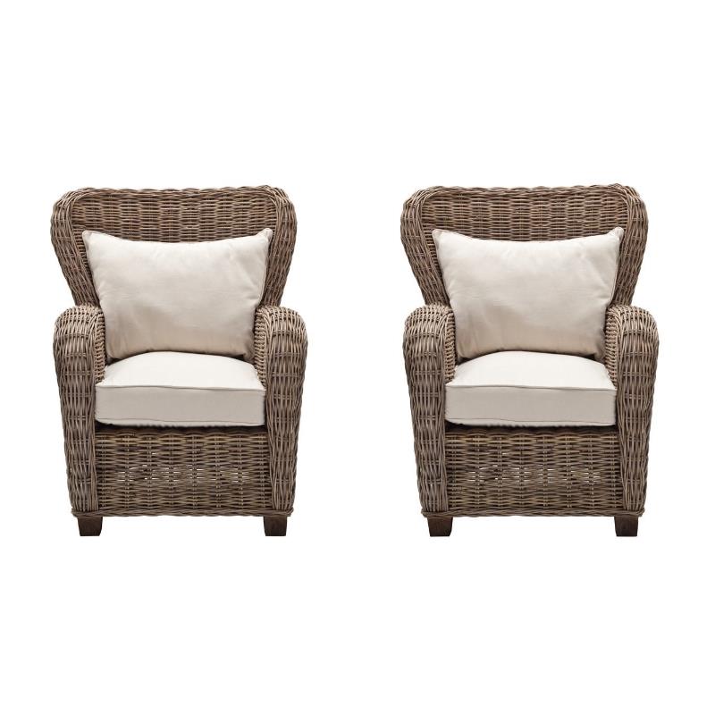 (Set of 2) Wicker Queen Chair in Natural