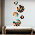 thumbnail image 3 of Designart "Geometric Vibrations Orange and Blue IV" Modern Geometric Metal Wall Art Set of 5 Piece, 3 of 5