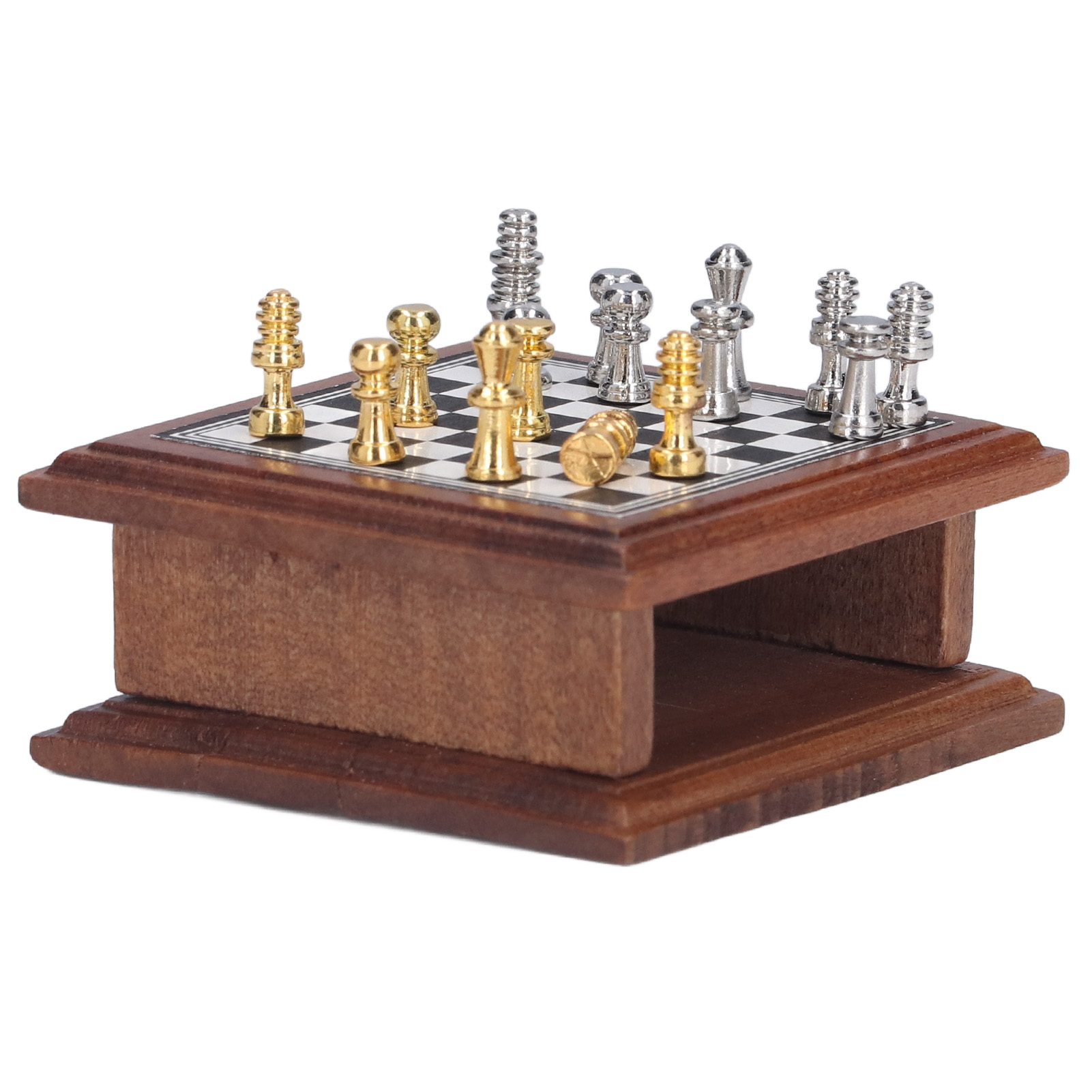 Ymiko Miniature Chess Set 1:12 Doll House Exquisite Mini Chess Set Home Decoration Gift,Chess Table Set,Chess Board Set - image 4 of 8
