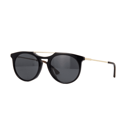 Gucci GG0320S 001 Sunglasses Black Gold Frame Grey Lenses 53mm