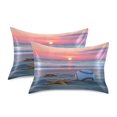 thumbnail image 2 of Dailycode Satin Pillow Case Queen Silk Pillow Cover for Hair and Skin Envelope Closure Baseball Beach Starfish Sunset 20"x30", 2 of 9