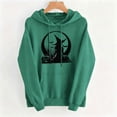 thumbnail image 4 of Staron Halloween Hoodies for Women Witch Pumpkin Moon Gothic Print Pullover Tops Long Sleeve Crewneck Casual Sweatshirt Tops, Army Green M, 4 of 5