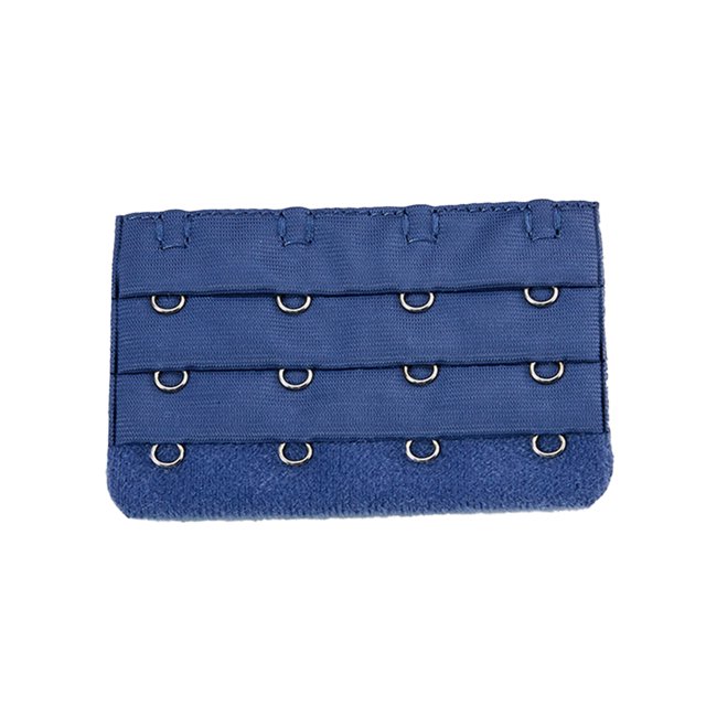 Baohd Rallonge de Bretelle Rallonges de Soutien-Gorge Boucle 4 Crochets Respirant Accessoires Pratiques Ajustable Remplacement 3 Rangées sous-Vêtements Bleu Foncé