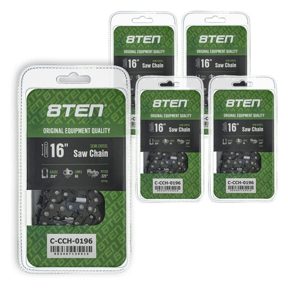 Semi Chisel Chainsaw Chain 16 inch .058 .325 66DL for Husqvarna Poulan 5 Pack 810-CCC2318H