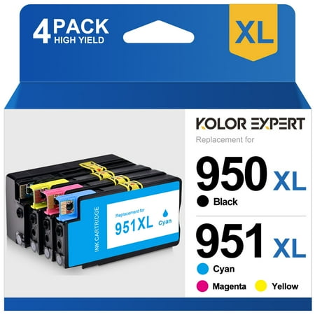 950xl Ink Cartridges for HP 950xl and 951xl Combo Pack for HP Officejet Pro 8610 8600 8615 8620 8625 8100 276dw 251dw (Black, Cyan, Magenta, Yellow)