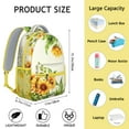 thumbnail image 3 of Farmhouse Sunflower Print Backpack - Waterproof & Comfortable School Bookbag with Padded Back Panel, 3 of 6