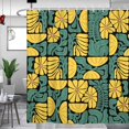 thumbnail image 3 of Boho Abstract Colorful Floral Shower Curtain, Vintage Retro Patchwork Yellow Green Flower Botanical Geometric Aesthetic Groovy Bathroom Decor Shower Curtain Set with 12 Hooks, 72X72in, 3 of 5
