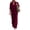 Deep Red, variant on Womens Two Piece Set Long Sleeve Shirt Wide Leg Pants Casual Solid Color Spring Fall Outfit Light Blue XXL