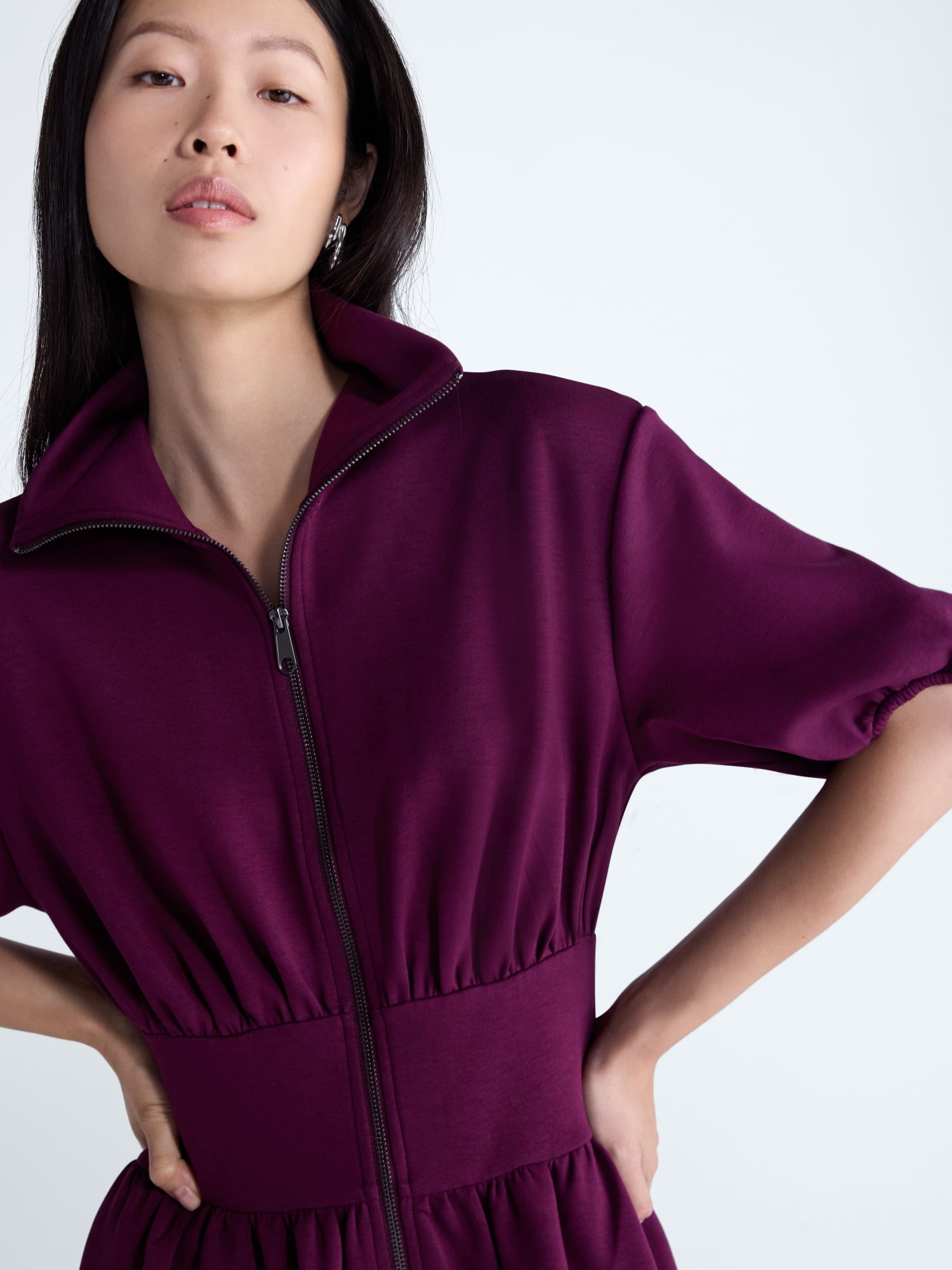 Scoop Women's and Women's Plus Scubaknit Zip Front Dress, Sizes XS-4X
