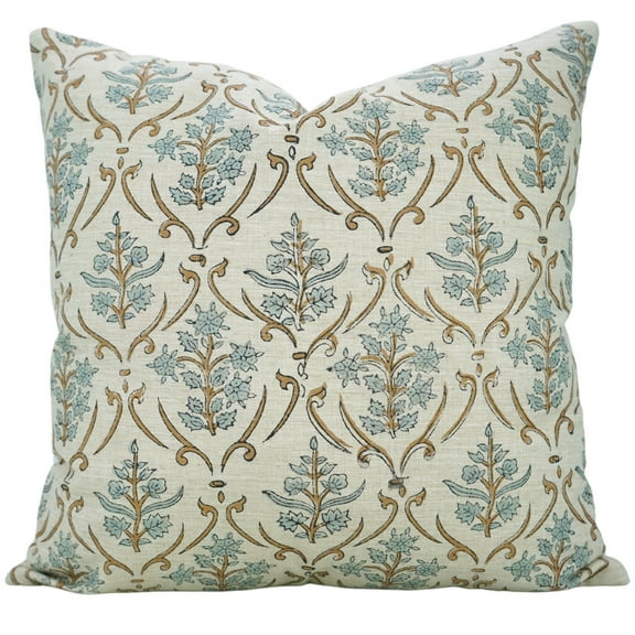 Fabdivine Hand Block Print Pillow Covers for Every Home, Boho textured Linen Blend, 12"X20" , Vishal Pushp