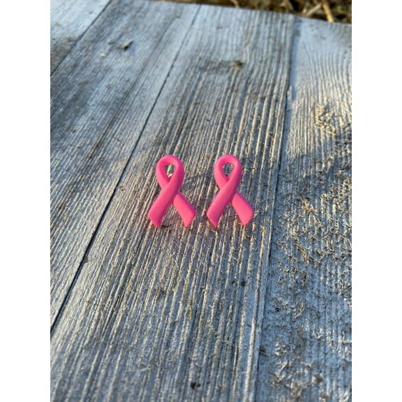 Breast Cancer Awareness Ribbon Stud Earrings Gift