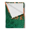thumbnail image 2 of Ethnic Soft Flannel Fleece Throw Blanket, Mandala Form Universe Cultural Pattern Surrounded by Branches Design, Cozy Plush for Indoor and Outdoor Use, 50" x 70", Orange Green, by Ambesonne, 2 of 5