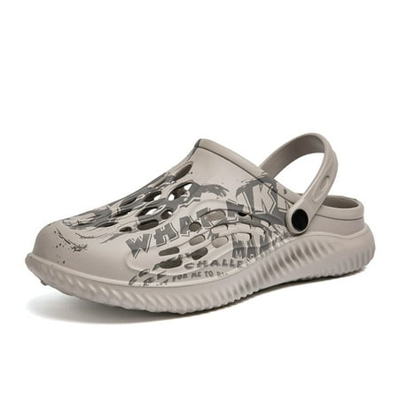 

Lopsie men s fashion sandals garden hole shoes leisure outdoor khaki slippers US size 7