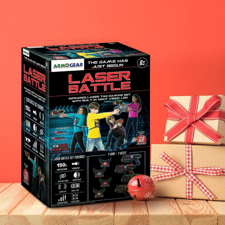 ArmoGear Infrared Laser Tag Blasters and Vests - Laser Battle Mega Pack Set of 4