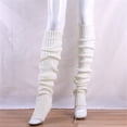 thumbnail image 5 of iHPH7 Thigh High Leg Warmers, Long Leg Warmers, Knit Leg Warmers, Footless Socks for Women, Over Knee High Footless Boot Stockings, White One Size, 5 of 6