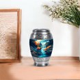 thumbnail image 7 of JAGASY Bear Handcrafted Urn for Mother, Blue Small Urns for Human Ashes Keepsake, River Trees Mountain & Blue Sky Decorative Urns for Parents, Miniature Urn for Father, (3 Inch), 7 of 7