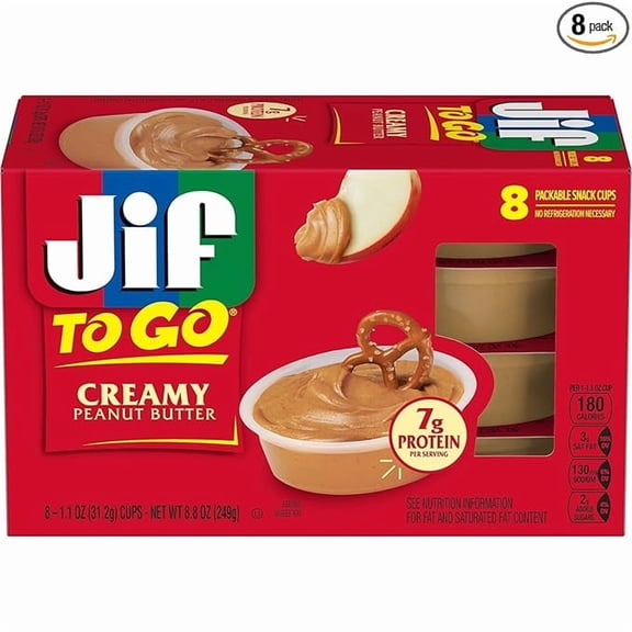 (1 pack) Jif To Go Creamy Peanut Butter, 1.1 Ounce (8 Pack)