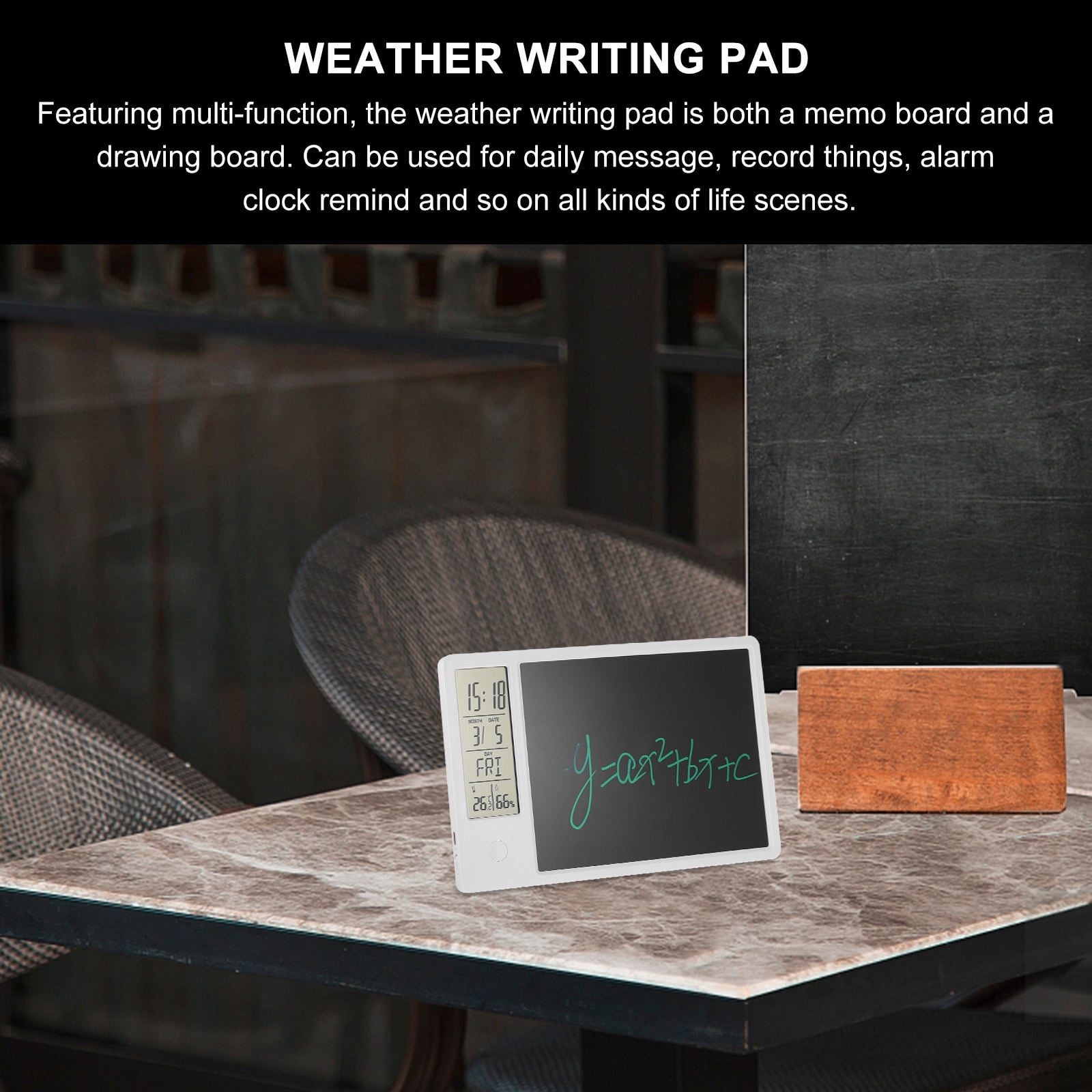 ADDHAT Digital LCD Clock with Calendar, Temperature Display, ABS Material, Compact Design for Home and Office Use, 1 Set