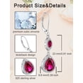 thumbnail image 6 of PYNZY Sterling Silver Wedding Earrings for Brides, Teardrop Dangle Created Ruby Birthstones Earrings with Leverback for Women Jewelry Gifts, 6 of 6