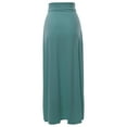 thumbnail image 3 of A2Y Women's Basic Foldable High Waist Floor Length Maxi Skirts Blue Grey 1XL, 3 of 5
