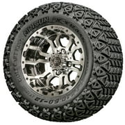 12" Madjax Omega Machined Black Golf Cart Wheels and All-Terrain Tires Combo