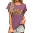 thumbnail image 2 of POROPL Sunflower Shirts for Women Cotton Womens Tee Shirts Short Sleeve Tee Tops, 2 of 6